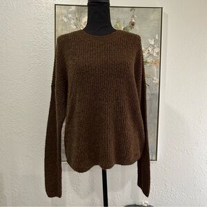 Madewell Rich Brown Crew Neck alpaca blend Sweater| normally $110
